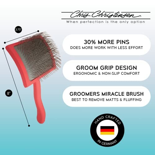 Groomers Miracle Brush with ergonomic design and 30% more pins.