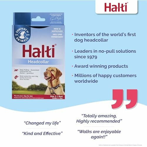 Halti Headcollar product features and customer testimonials