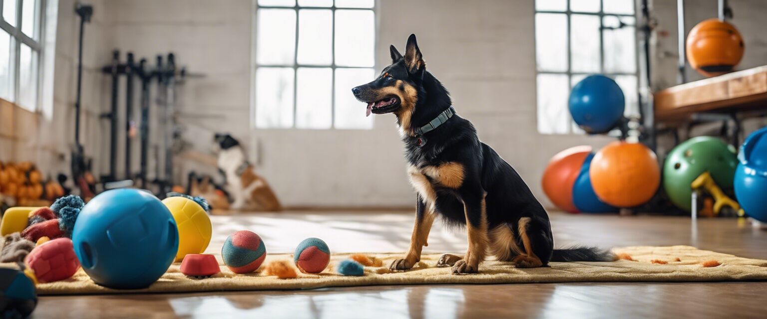 Happy dog during training session