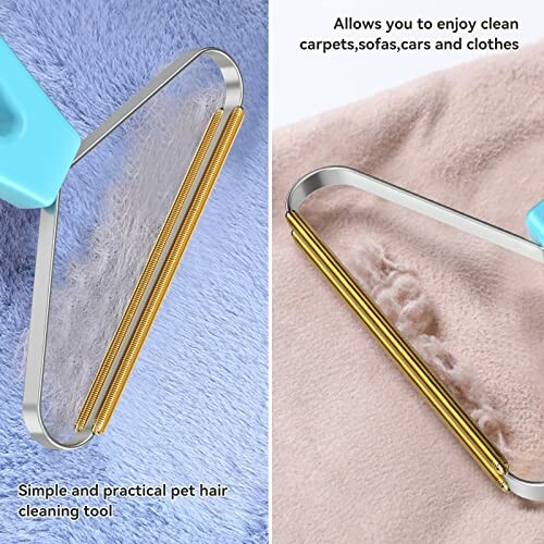 Pet hair cleaning tool for carpets, sofas, cars, and clothes.